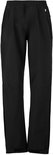 Zwarte, rechte hikingbroek voor dames, met elastische tailleband en rits aan de zijkant.