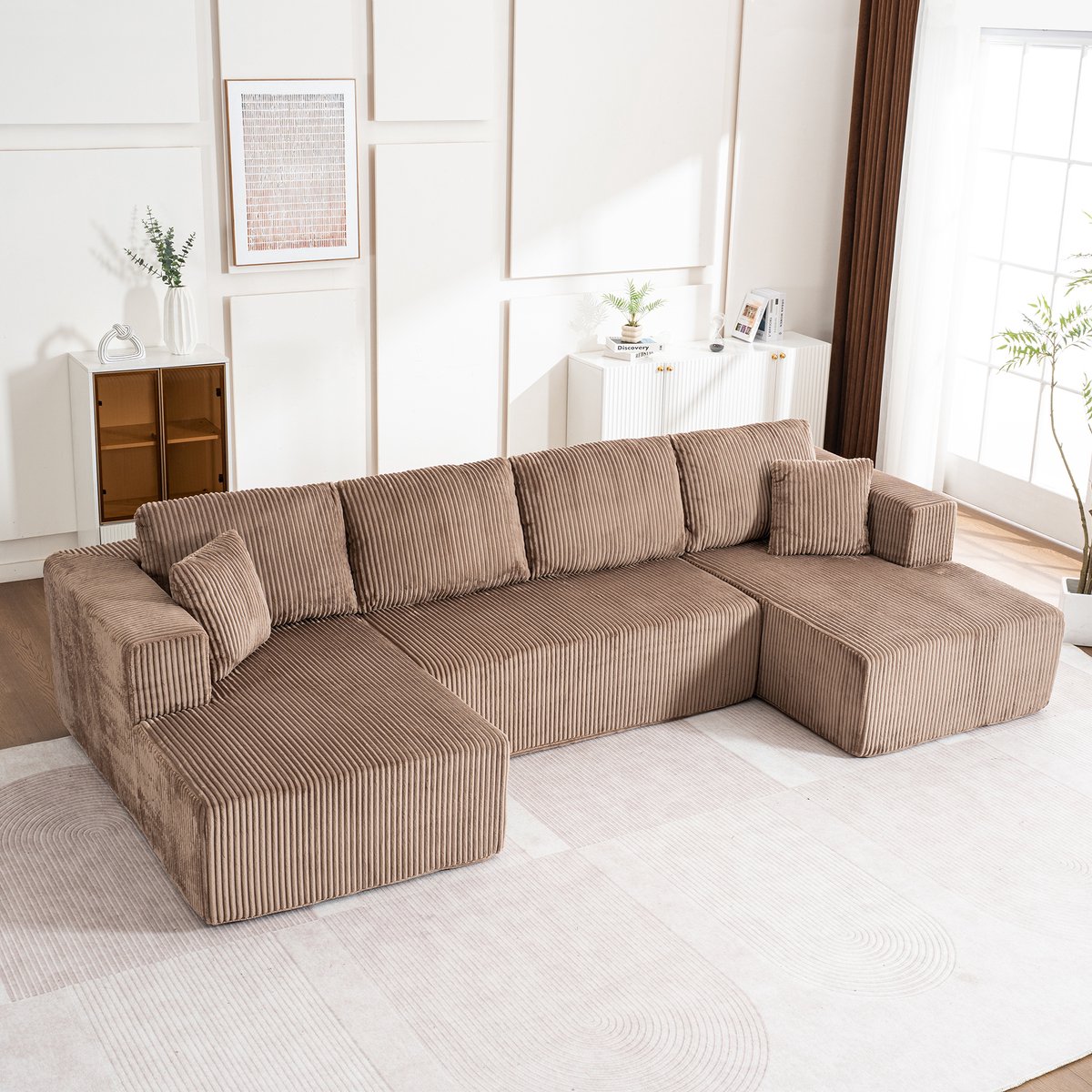 STILVORA U Bank 332 X 156 Cm - Geen Montage Nodig Met Slaapfunctie - Modulaire Loungesofa