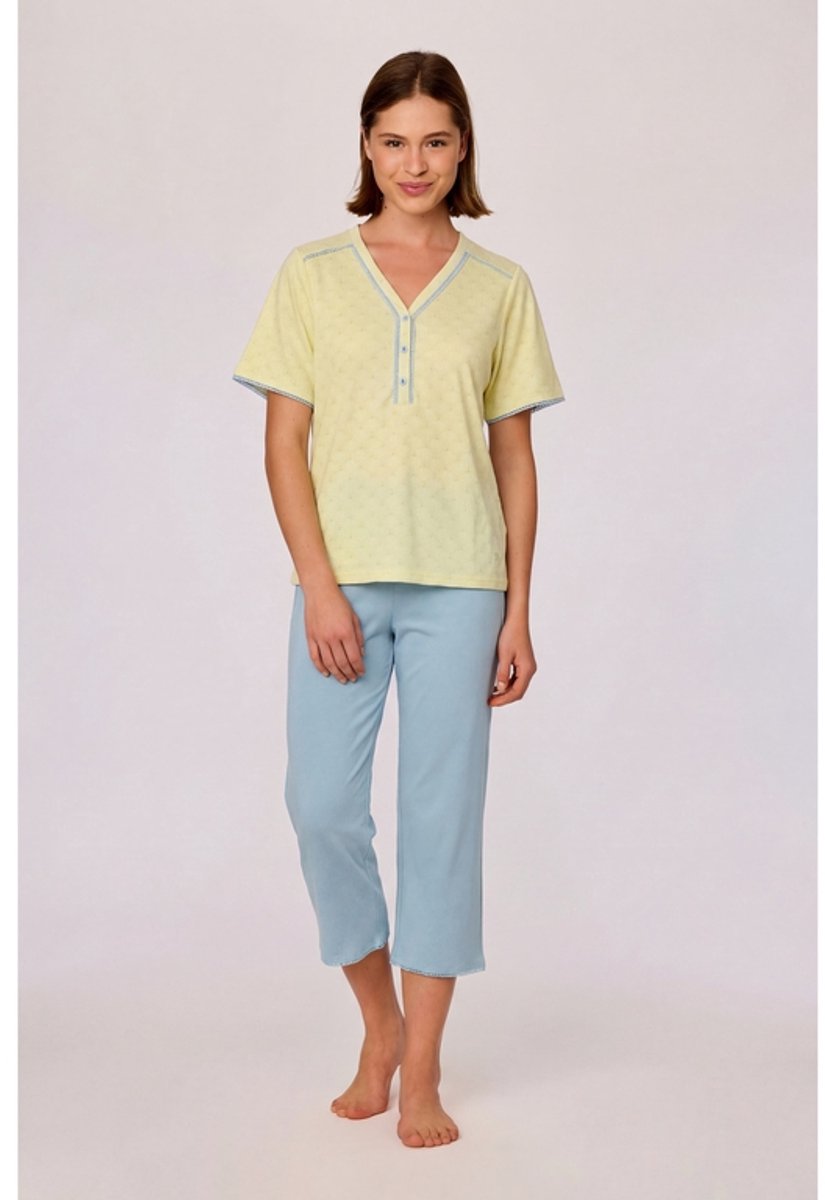 Woody pyjama dames - schelpjesmotief - fris groen - 261-10-XPB-Z/979 - maat S