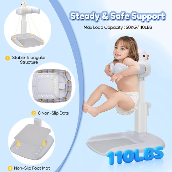 Solayne Douche asseccoires - Verstelbare baby douche standaard - Baby 8-36 maanden - Anti slip - Hands-Free met eendenspeelgoed van Merkloos — afbeelding 2
