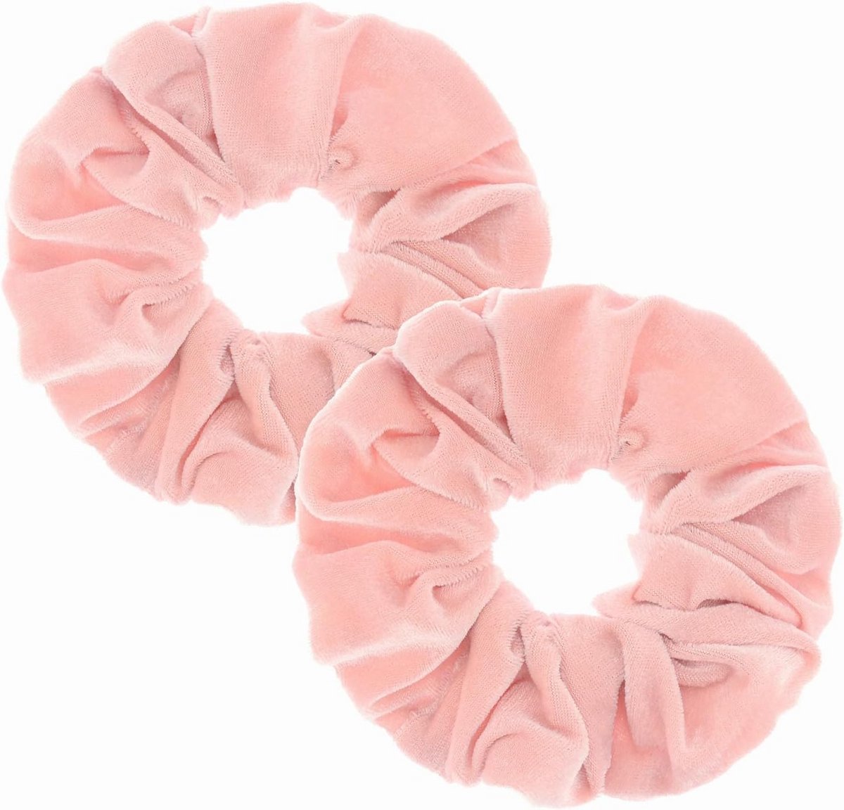 2x Grote Fluweel Scrunchies Perzik - XL Haaraccessoires voor Dik Haar