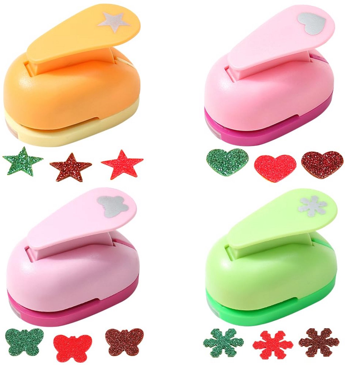 4-delige Set Juniperfoliators met Verschillende Motieven voor Knutselen en Decoratie