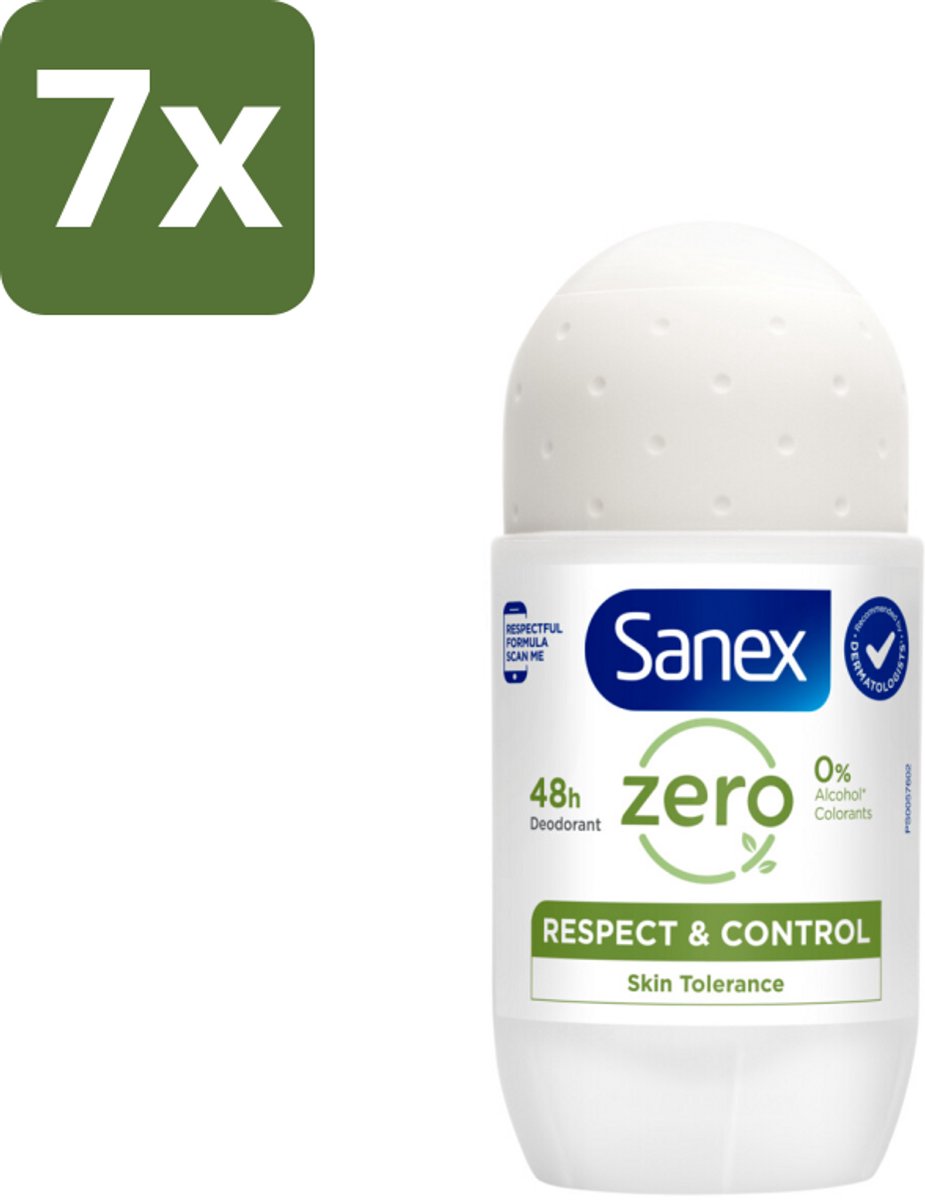 Sanex Deodorant Roller Zero% Normal Skin 50 ml - Bulkverpakking - 7 stuks