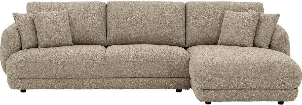 Goossens Premiere Hoekbank - Stof - Beige - 301 x 64 x 165 cm - Geen hoek