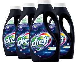 Dreft vloeibaar wasmiddel 84 wasbeurten 'Dark & Black' - 4x 21 wasbeurten (4 x 945ML) - Vezelbescherming - Behoudt kleurintensiteit - 945ml inhoud