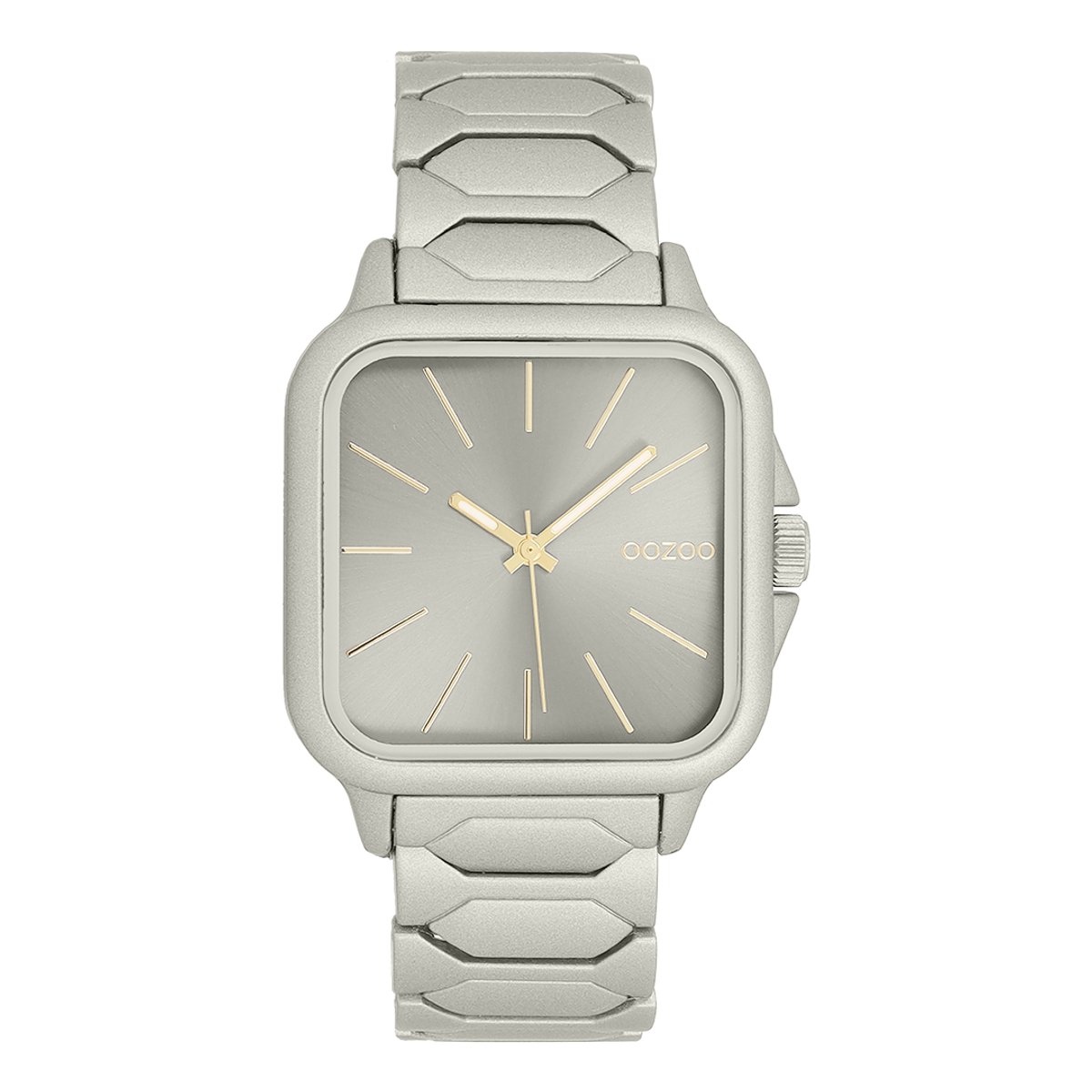 OOZOO Timepieces - Grijze OOZOO horloge met roestvrijstalen armband - C11660