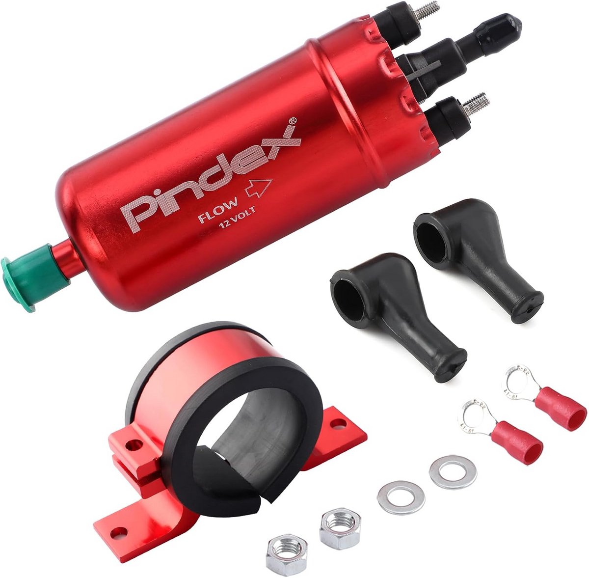 Elektrische Brandstofpomp - Brandstofpomp Universal - Brandstof Overbrengen - Hoge Druk 8.5 Bar - 12V - Rood