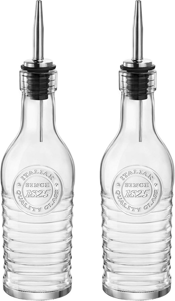 Set van 2 Kruidenoliefles en Azijnfles met Roestvrijstalen Schenktuit