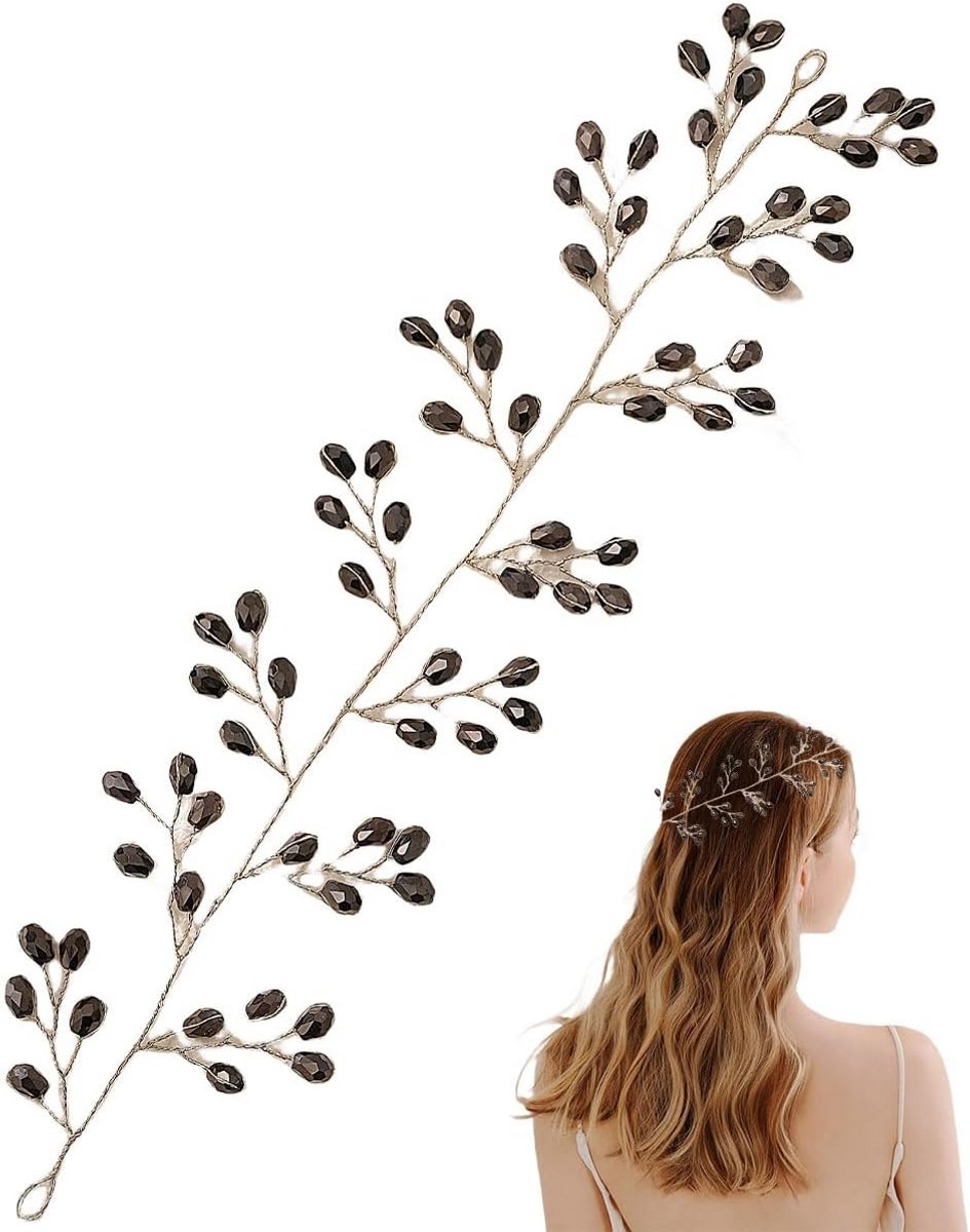 Bohemian Bruidshaarband met Kristalaccenten - Bruiloft & Feestaccessoire