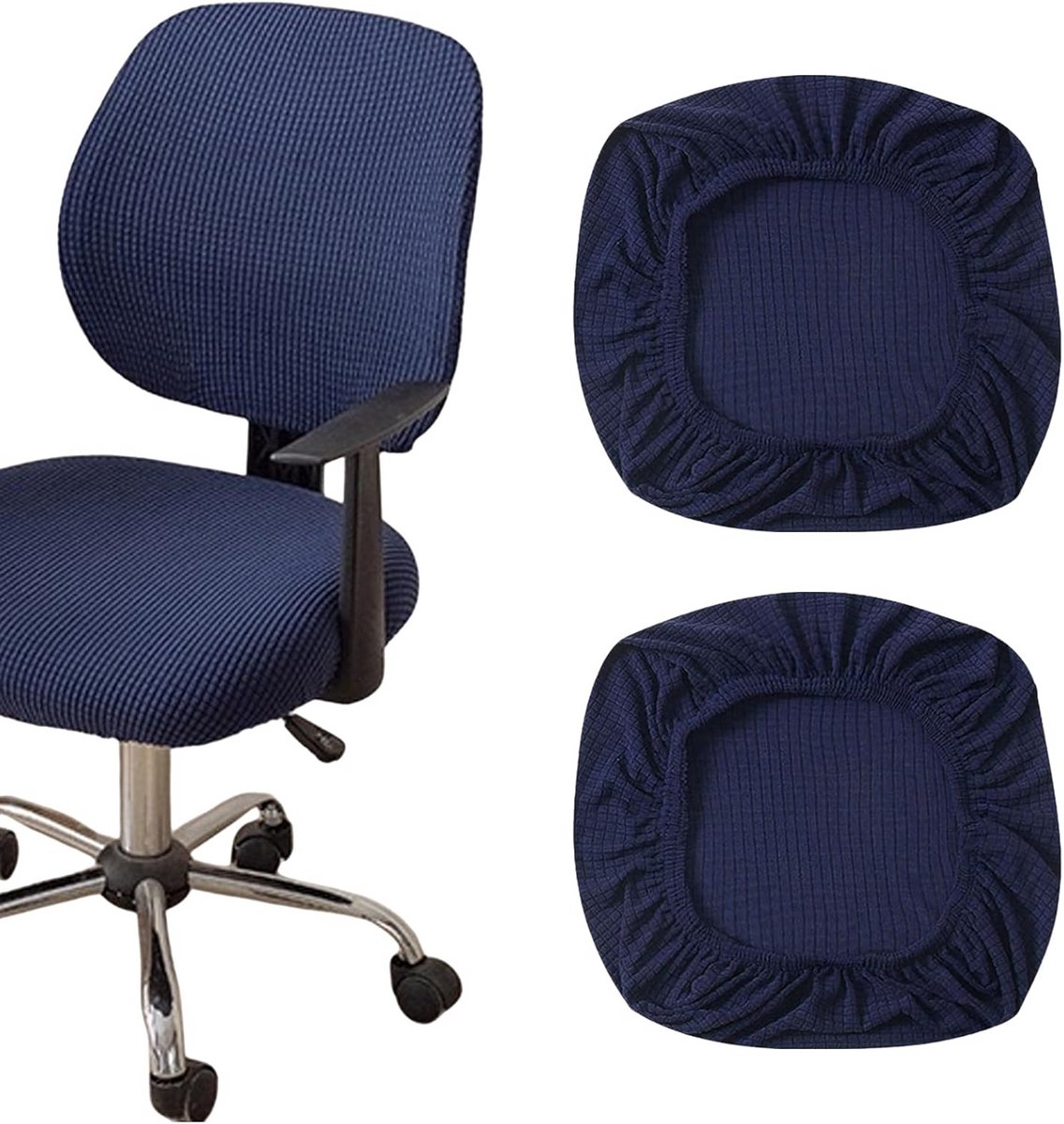 Stretch Stoelhoezen Set van 2 voor Eetkamerstoelen Wasbaar Zwart