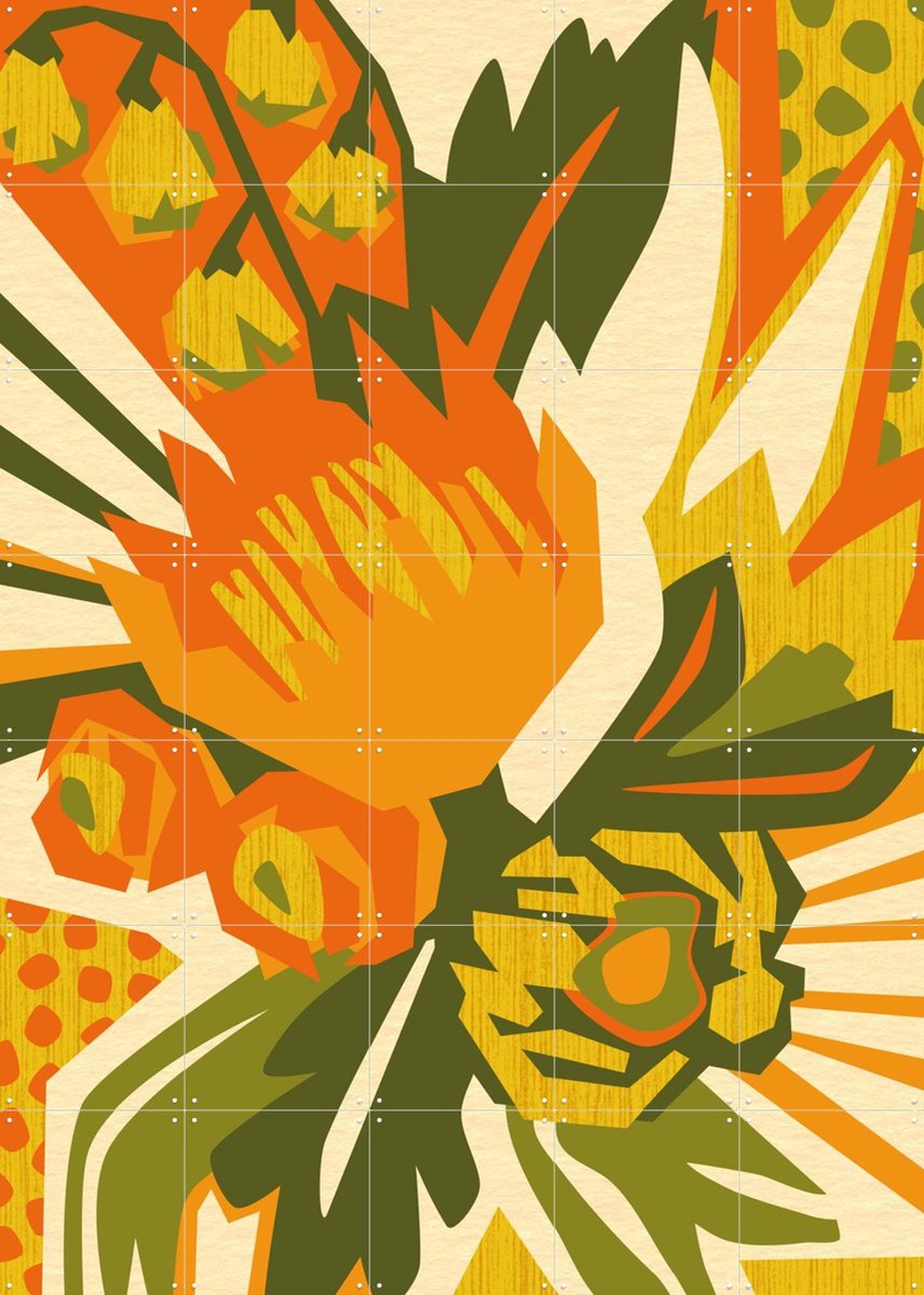 IXXI Foraged Flowers, Megan Gallagher - 100 x 140 cm - Gratis ophangtool - Grote wanddecoratie en posters - Digitale Kunst, Grafisch Ontwerp