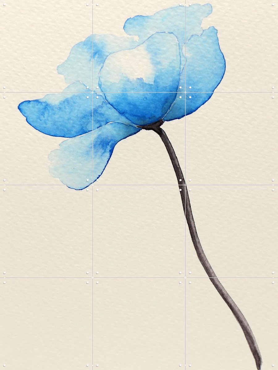 IXXI The Blue Flower, Natalie Bruns - 60 x 80 cm - Gratis ophangtool - Grote wanddecoratie en posters Botanisch, Bloemen