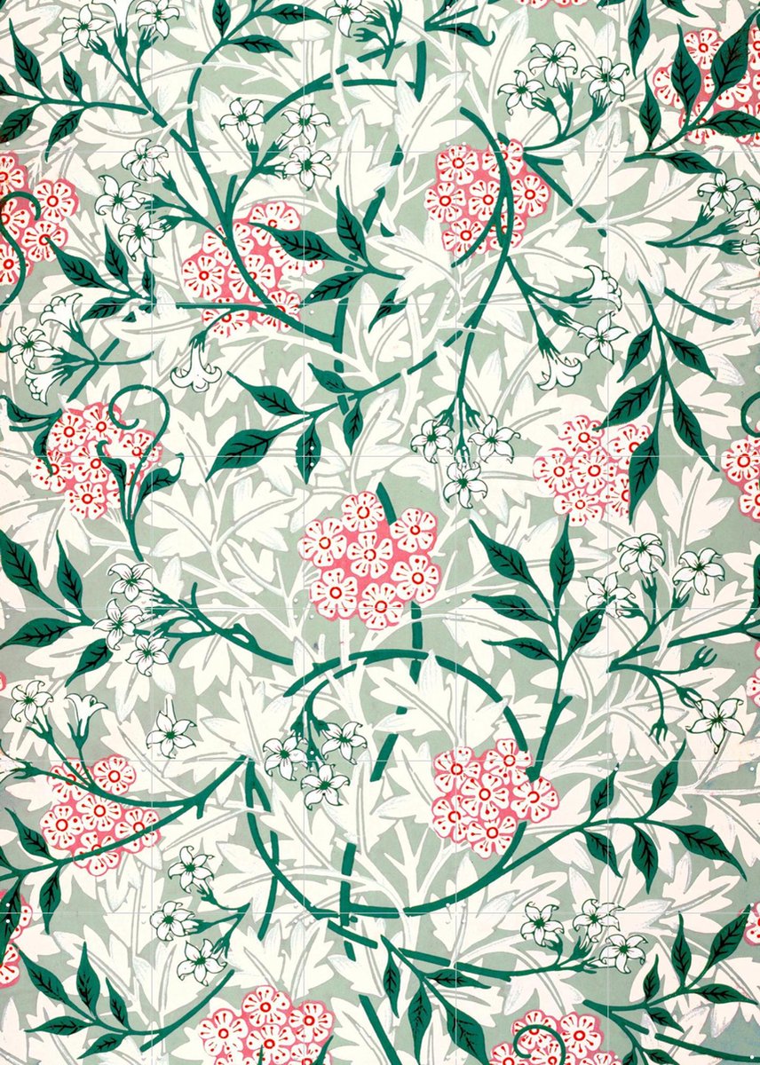 IXXI Jasmine green, William Morris & Victoria and Albert Museum - 100 x 140 cm - Gratis ophangtool - Grote wanddecoratie en posters - Klassiek,