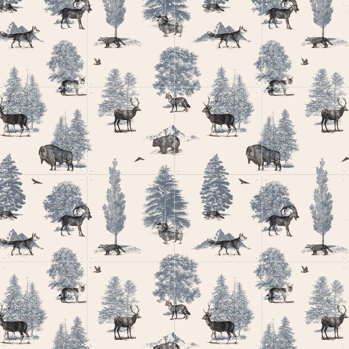 IXXI Where they belong Winter, Florent Bodart - 80 x 80 cm - Gratis ophangtool - Grote wanddecoratie en posters - Naturalisme, Illustraties, Vintage