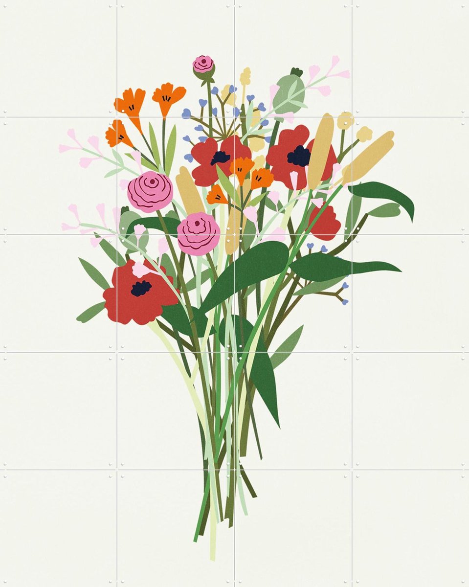 IXXI Wild Flowers Light, Lotte Dirks - 80 x 100 cm - Gratis ophangtool - Grote wanddecoratie en posters Bloemen, Natuur, Zomer
