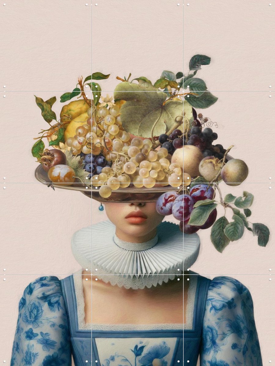 IXXI Lunch is Served, Marja van den Hurk - 60 x 80 cm - Gratis ophangtool - Grote wanddecoratie en posters - Surrealisme, Vintage, Illustraties