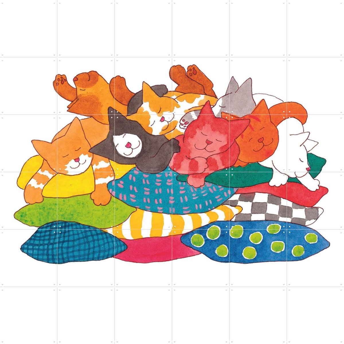 IXXI Dikkie Dik Logeerpartijtje, Dikkie Dik - 120 x 120 cm - Gratis ophangtool - Grote wanddecoratie en posters Babykamer, Kinderkamer