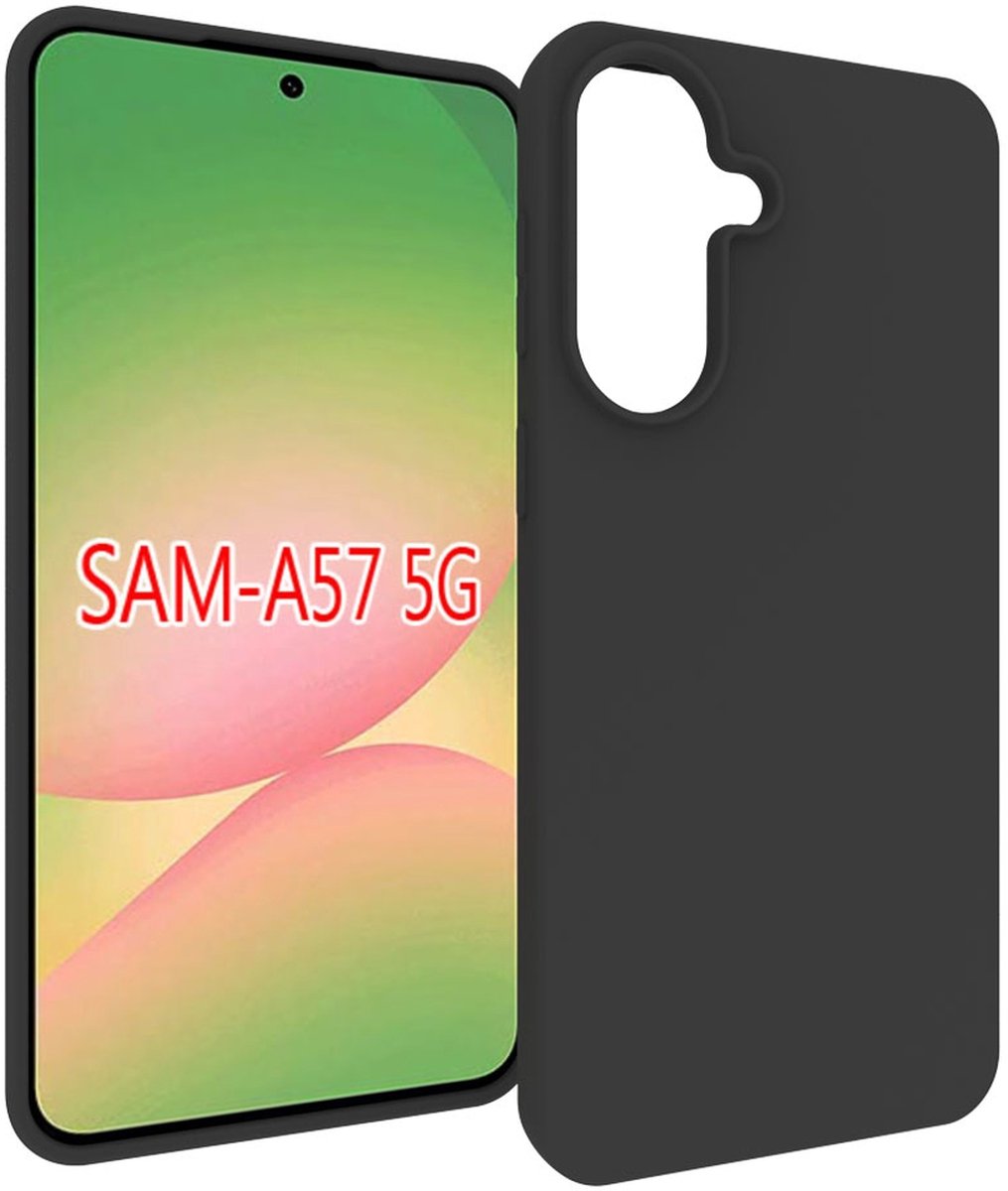MobyDefend Hoesje - Geschikt voor Samsung Galaxy A57 - TPU Backcover - Mat Zwart