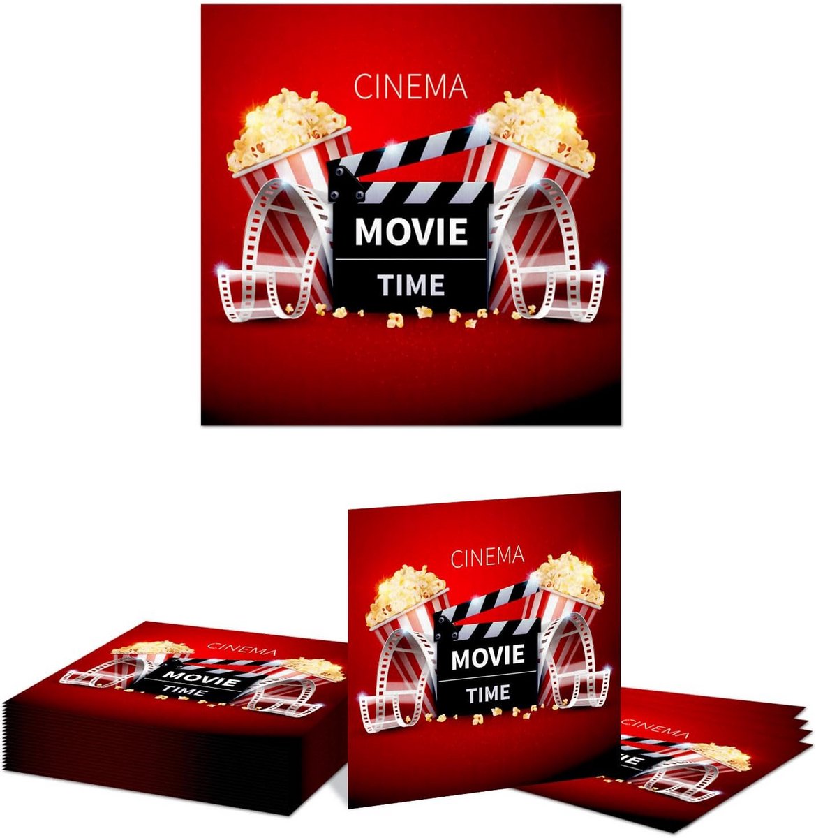 Themafeest Servetten Filmavond Bioscoop Popcorn Snacks Feestartikelen 20 Stuks