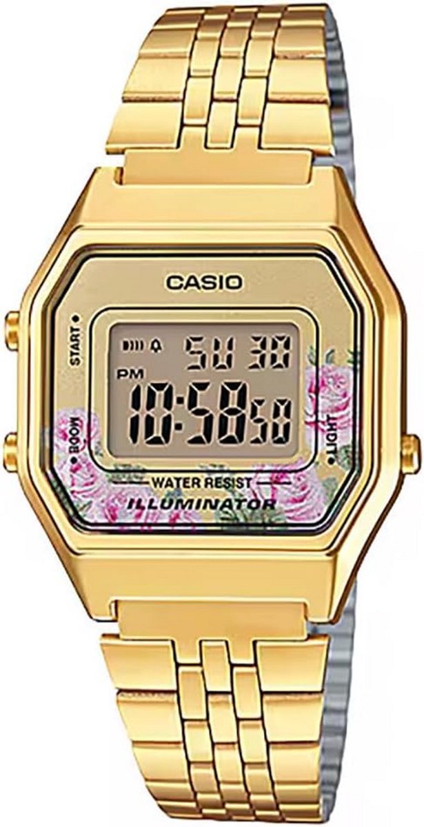 Retro Digitaal Horloge met Gouden Armband