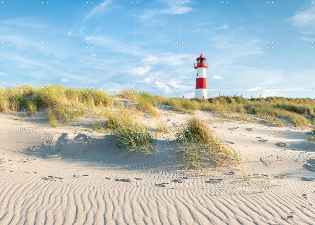 IXXI Lighthouse Sylt - Germany, Jan Becke - 140 x 100 cm - Gratis ophangtool - Grote wanddecoratie en posters - Kleurrijk, Fotografie, Zomer