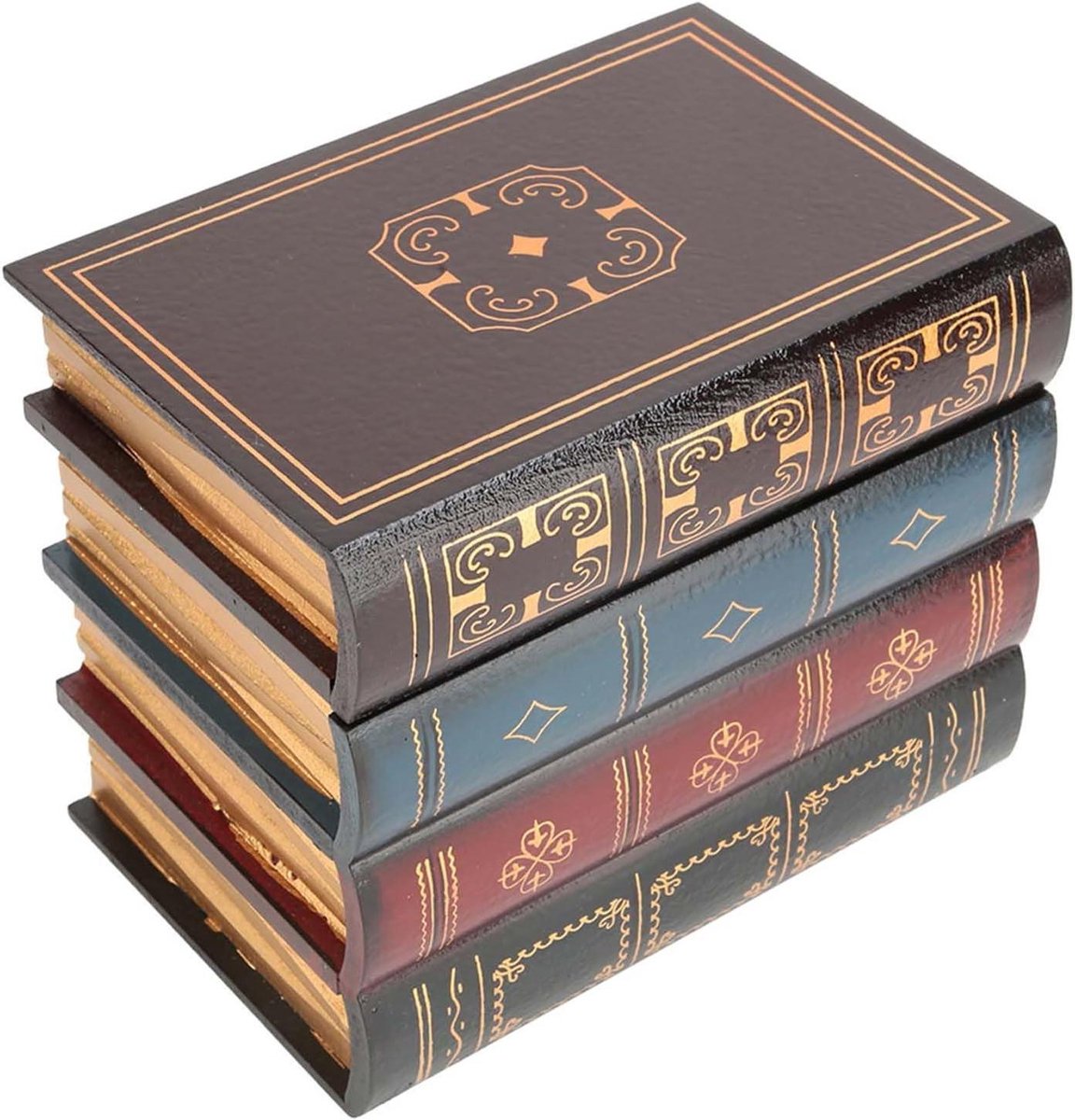 Allecto- Decoratieve Boek Opbergdoos - Vintage Decoratie - Nep Boek - Houten Kist - Antieke Decoraties - Boeken Dozen - Home Office Plank Decoratie - Retro - Geschikt voor Europese Stijl - Klein Formaat - Hollow Model - Bruin Hout - Decor - Vintage.