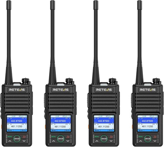 Draadloze Portofoon met Bluetooth en USB C Opladen | 4 Stuks