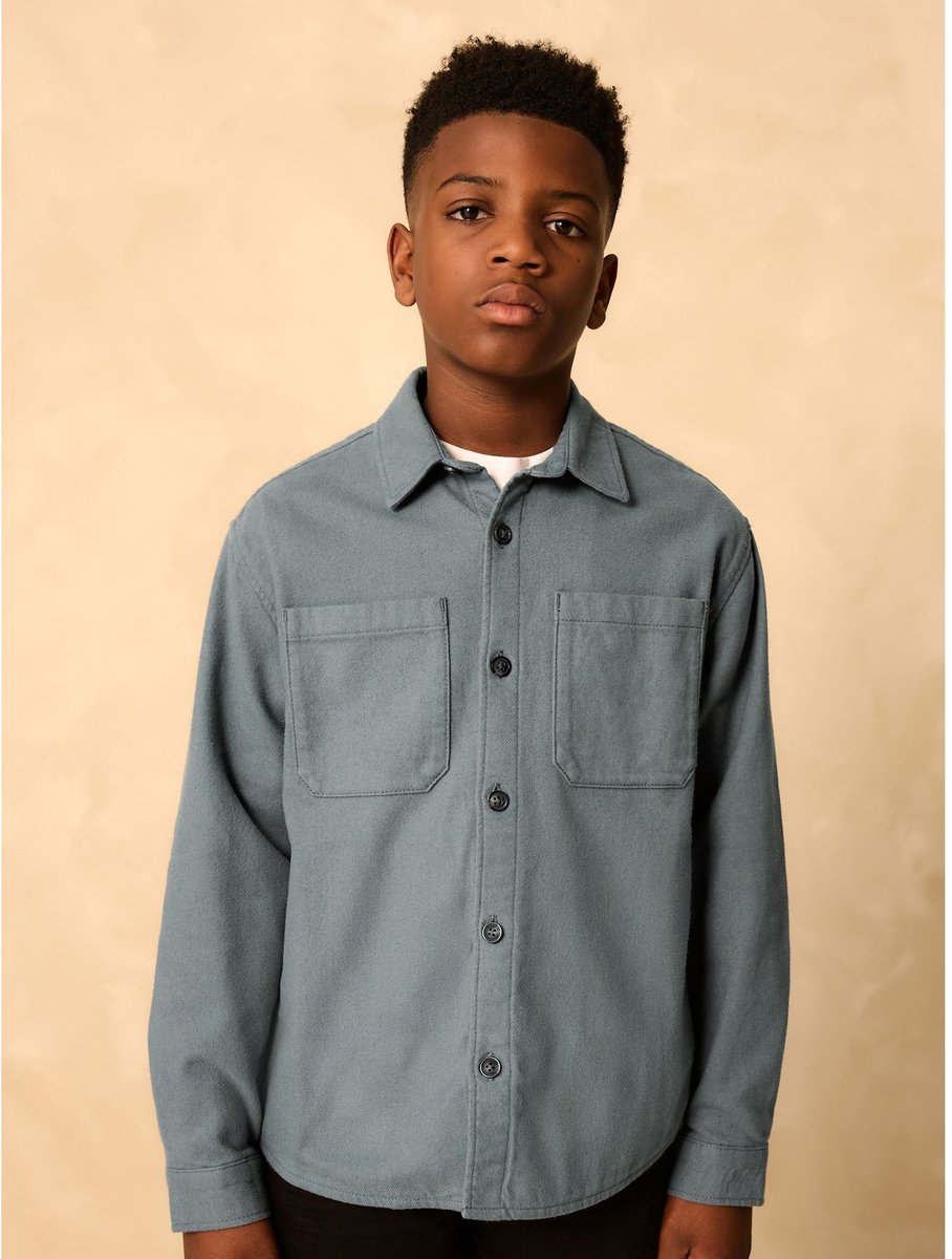 Next - Jongens - Geborsteld overshirt - Blauw