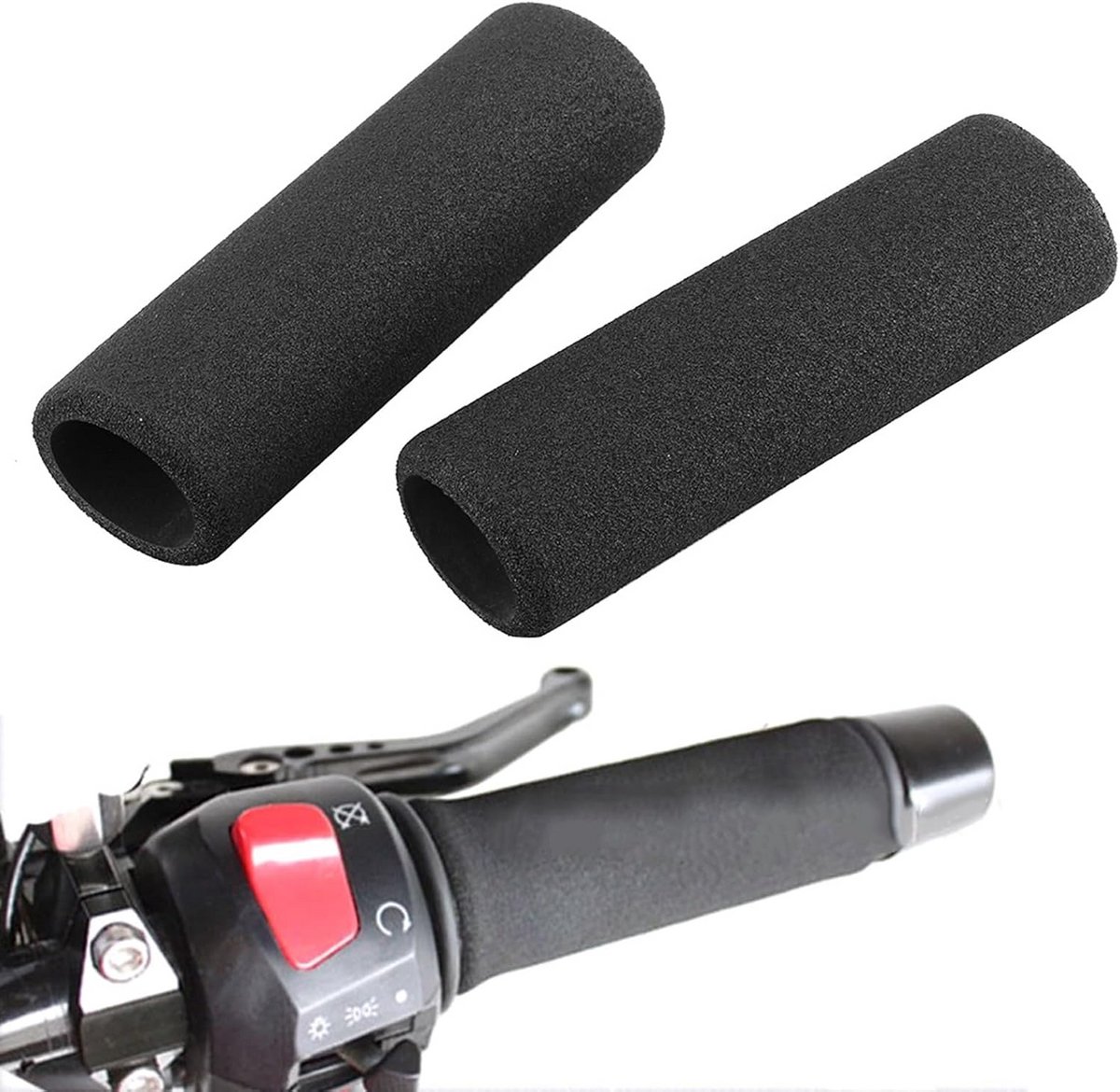 Anti-Slip Stuurhoes Schuim Handvatten Vervanging voor Motorfietsen