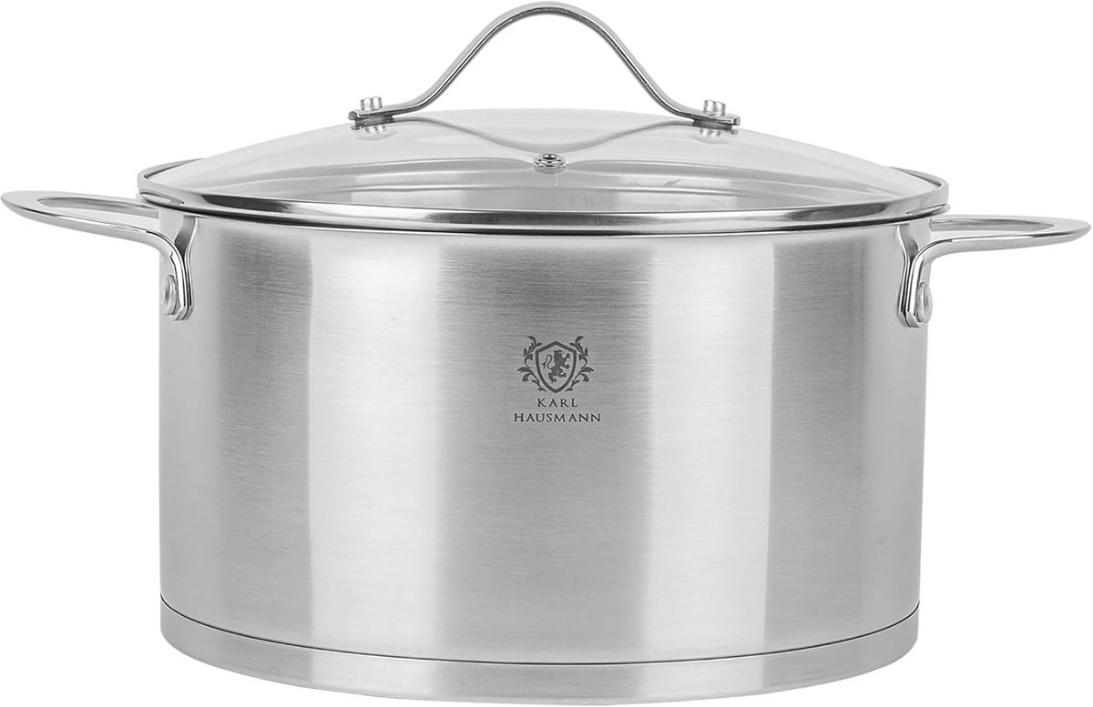 Lage Kookpan met Deksel - 3.6 Liter - Roestvrij Staal voor Inductie