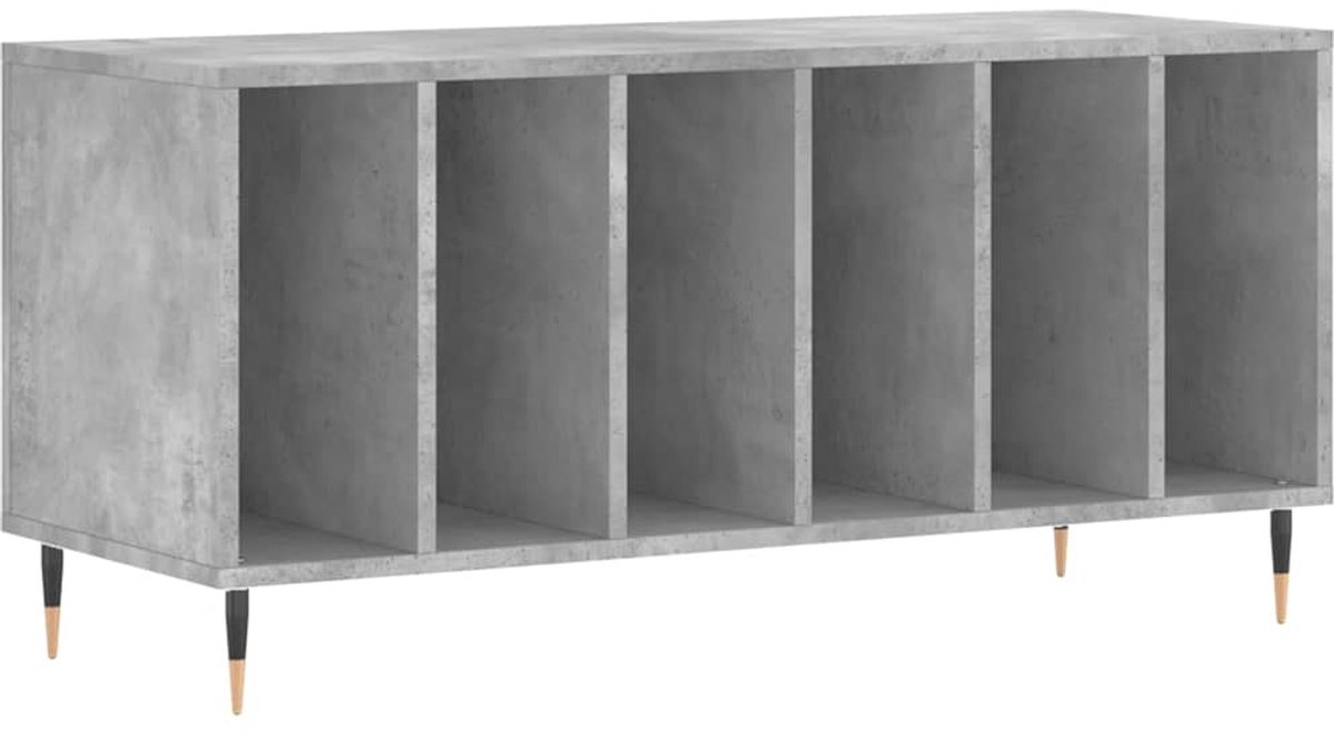 vidaXL - Platenkast - 100x38x48 - cm - bewerkt - hout - betongrijs