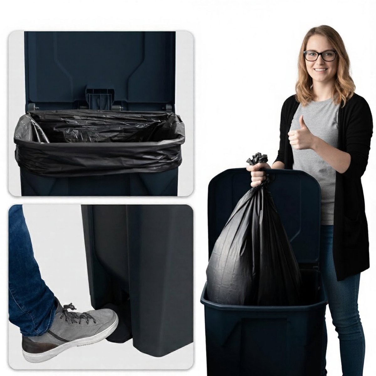 Vuilnisemmer 80 liter met Pedaal - Casa Serena EcoStep Pro Afvalemmer met Grijs Deksel - Rechthoekige Pedaalemmer voor Keuken & Kantoor - Groot Afvalscheidingssysteem - Kunststoff Prullenbak 80L