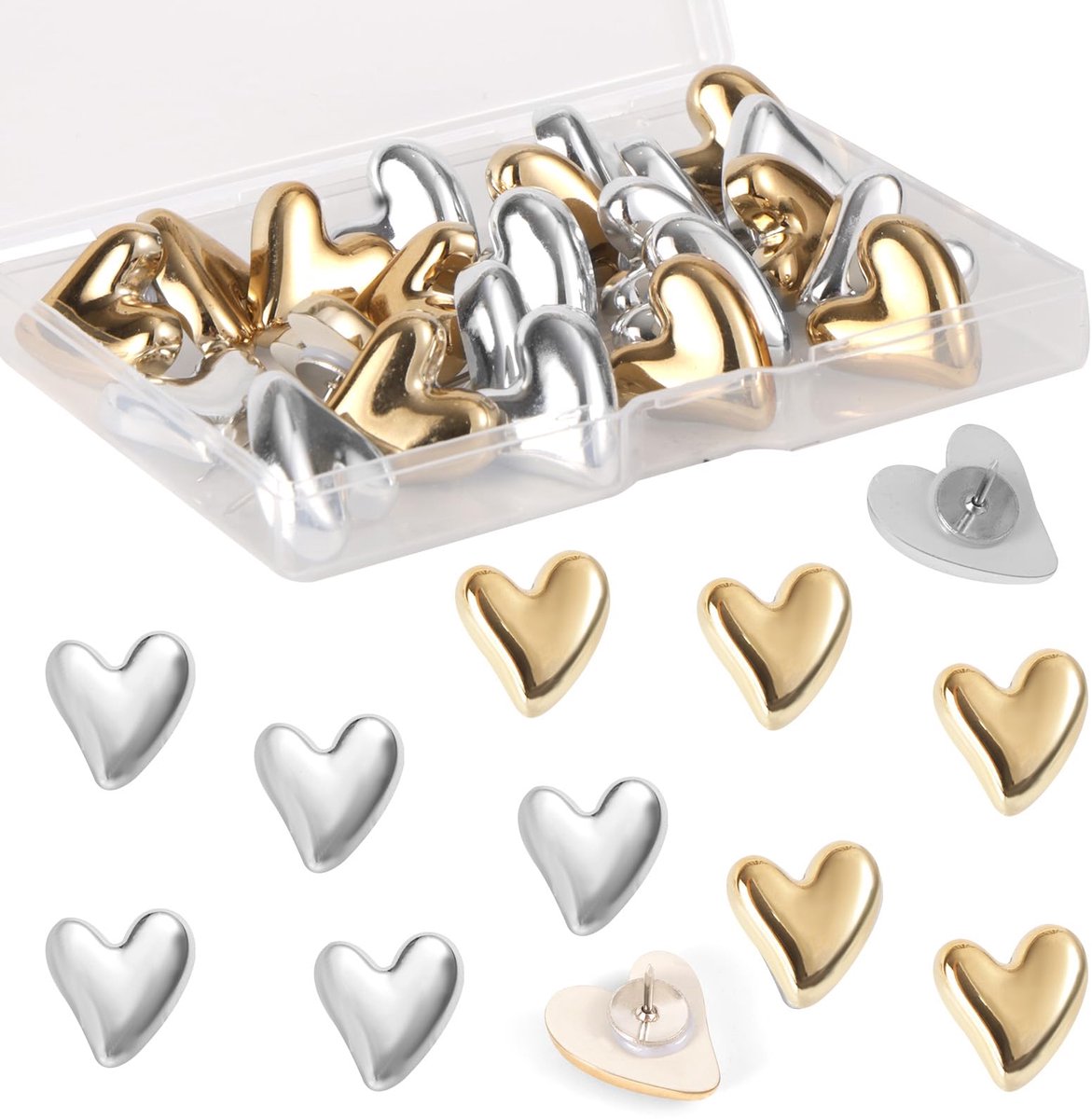 Hart Push Pins - Decoratieve Punaises voor Prikborden - 36 Stuks