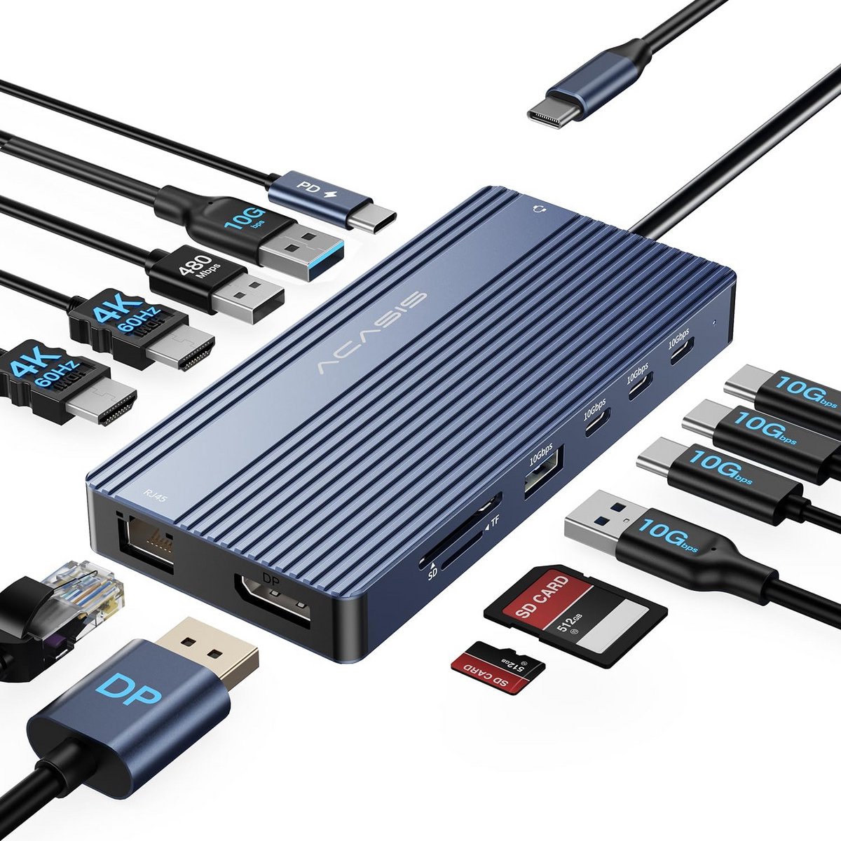 Docking Station Laptop 2x HDMI - Splitter Laptop - USB-C - Universeel Handig