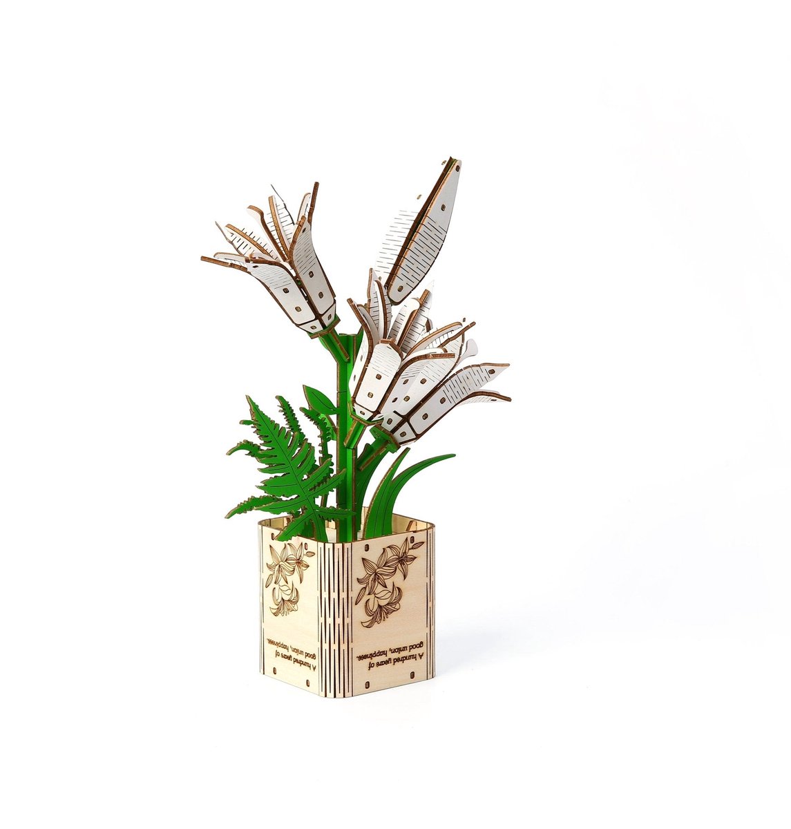 Lelie - 3D Puzzel met Handleiding - DIY - Miniatuur Modelbouw Hout Kinderen en Volwassenen - Houten bouwpakket - Assemblr