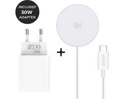 Magnetisch Draadloos Laadstation 25W Snellader - Geschikt voor Magsafe iPhone - Inclusief Adapter Draadloze oplader – snellader - WiseQ