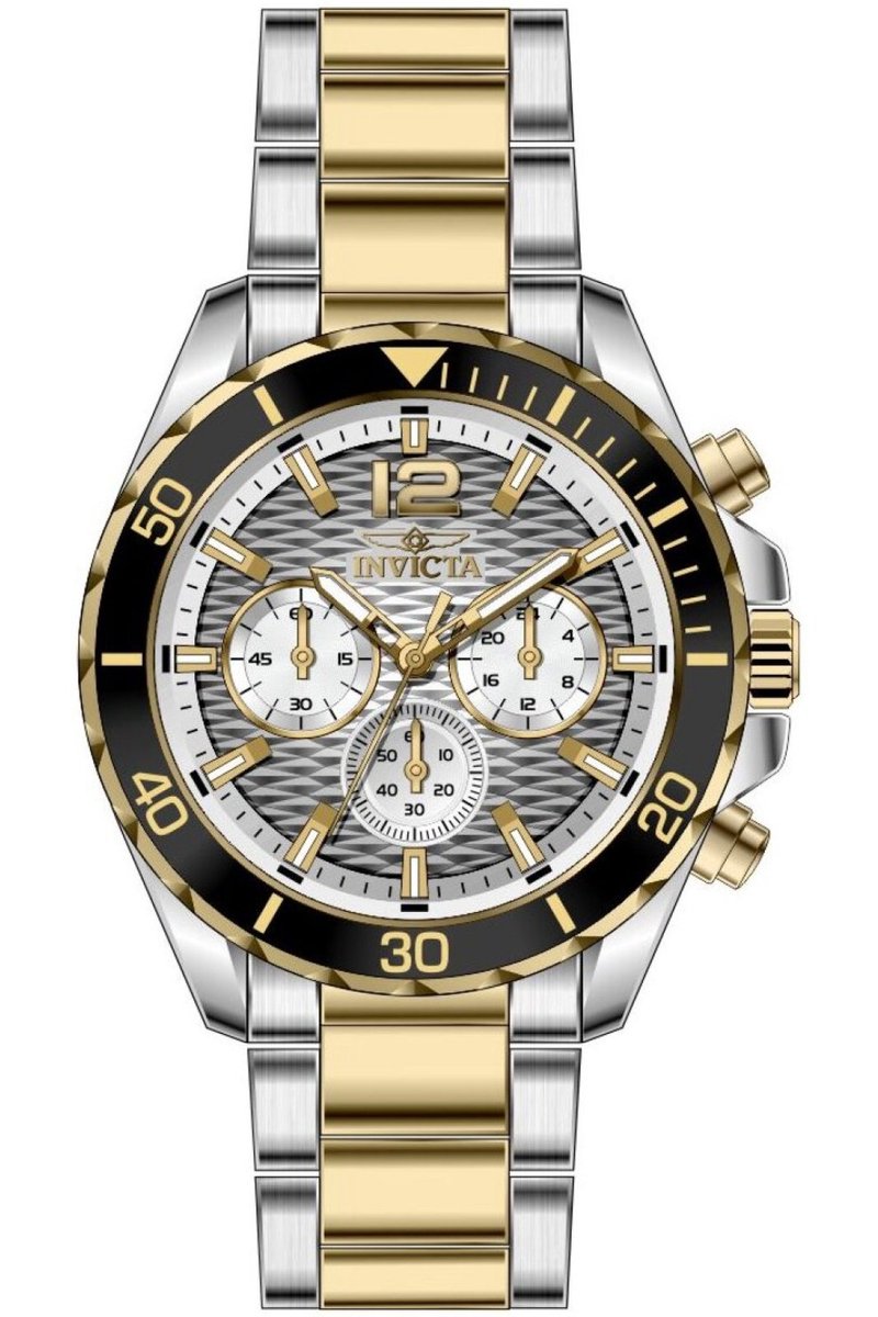 Invicta Pro Diver 50378 Heren Horloge - Waterdicht - Analoog - Quartz Uurwerk - Roestvrij Staal met grijze Wijzerplaat - 43mm