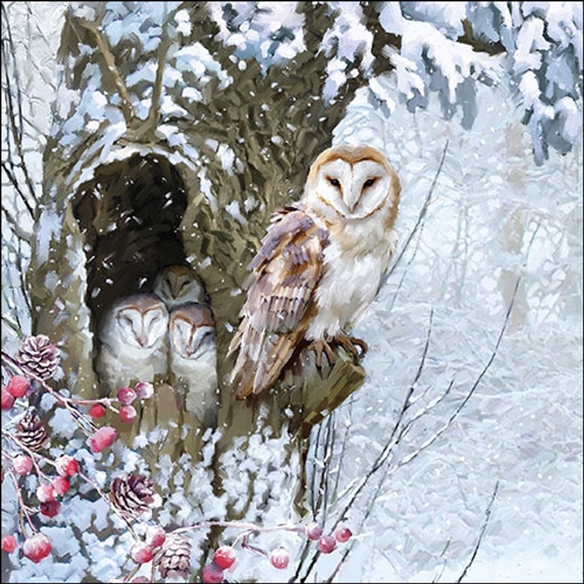 Lunch Servetten Barn Owl - Ambiente - 33x33 cm