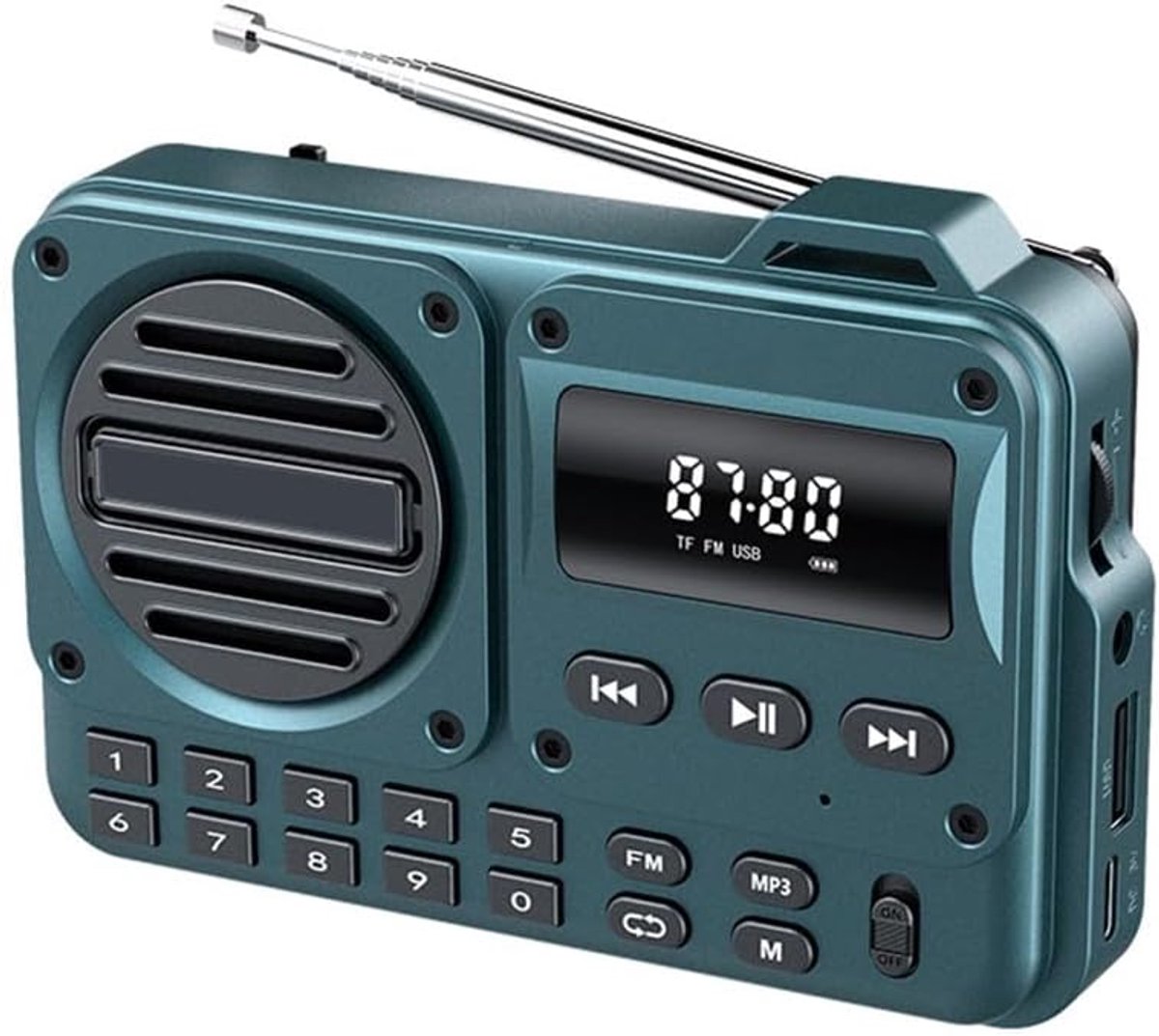 Radio - Draadloze AM/FM-Radio - Uitgerust met Een 1200Mah-Batterij en Een Krachtig 5W-Vermogen - Blauw