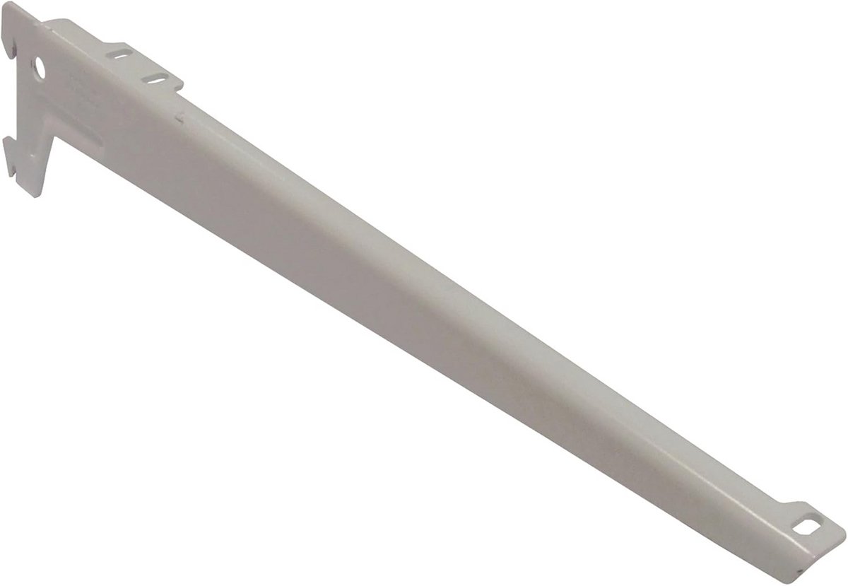 Hoeksteun 380 mm voor Glasplaten of Houten Vloeren - Draagvermogen 55 kg - Staal Wit-Aluminium