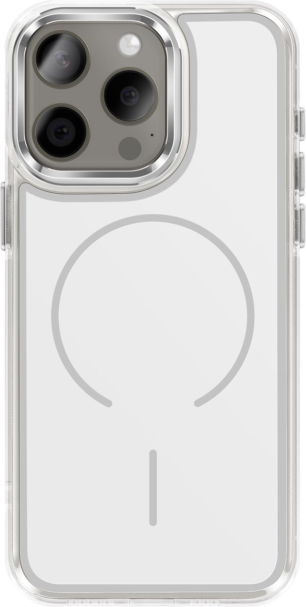 Avizar MagSafe Hoes Geschikt voor Apple iPhone 15 Pro Hybride Ontwerp Versterkt, Wit