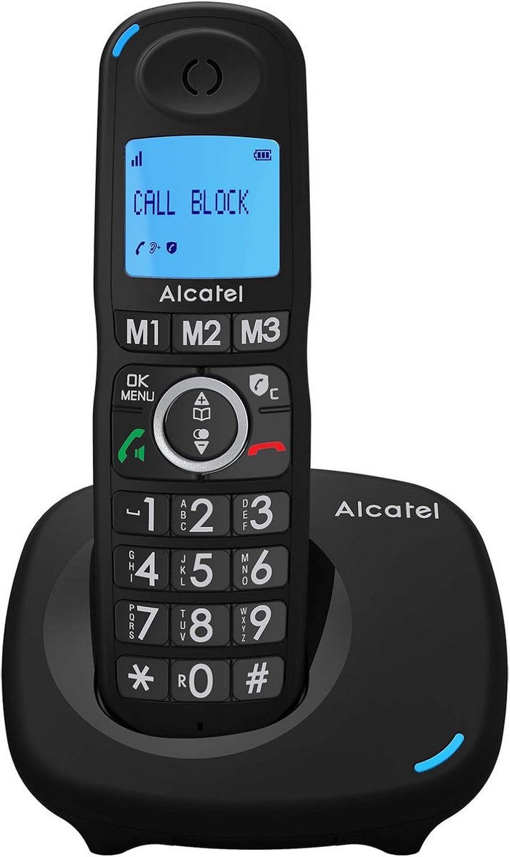 Draadloze DECT Telefoon met Handsfree en Oplader - Zwart