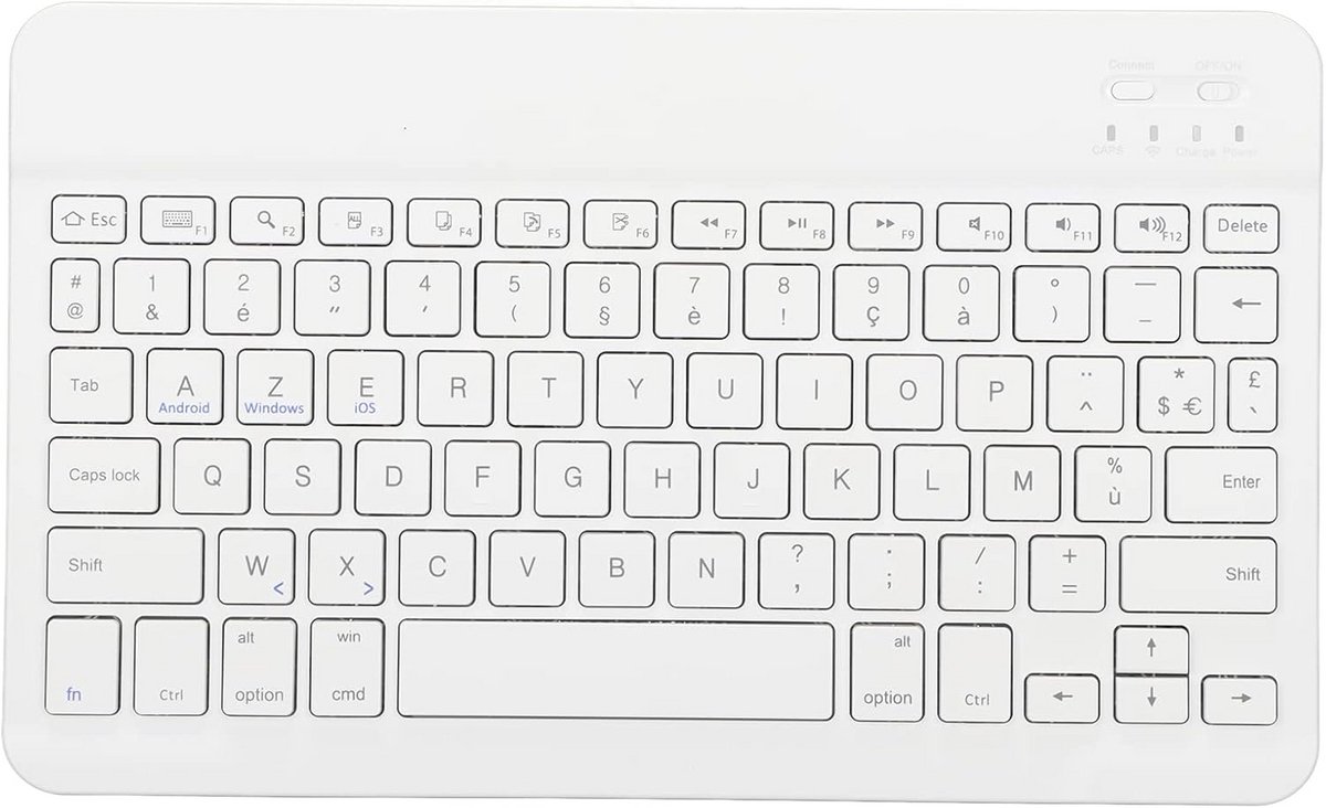 Draadloos Extra Breed 10-Inch Bluetooth Toetsenbord Waterdicht AZERTY Draagbaar
