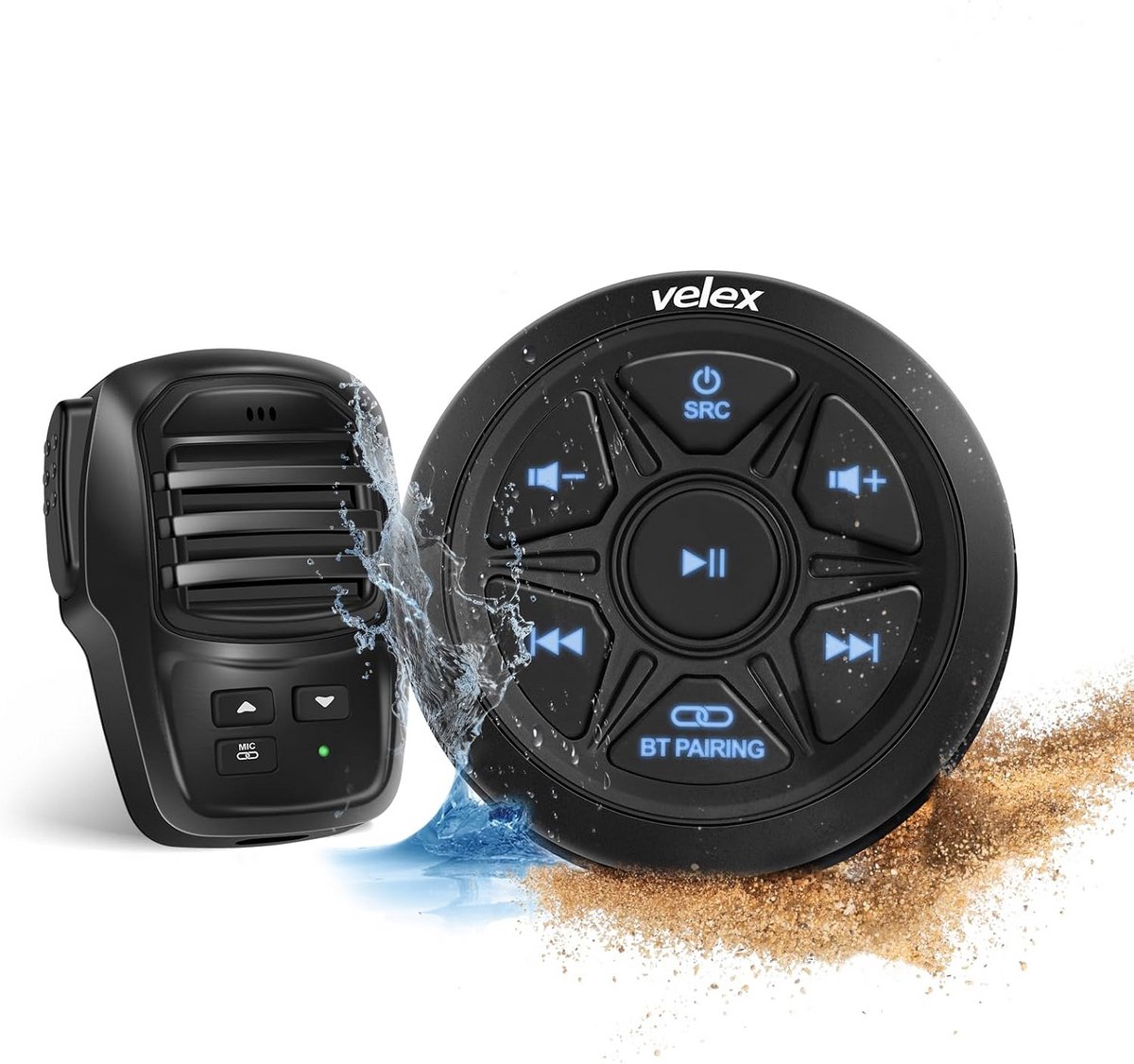 Waterdichte Bluetooth Audio Ontvanger met 2 Kanalen en Oplaadbare Handmicrofoon