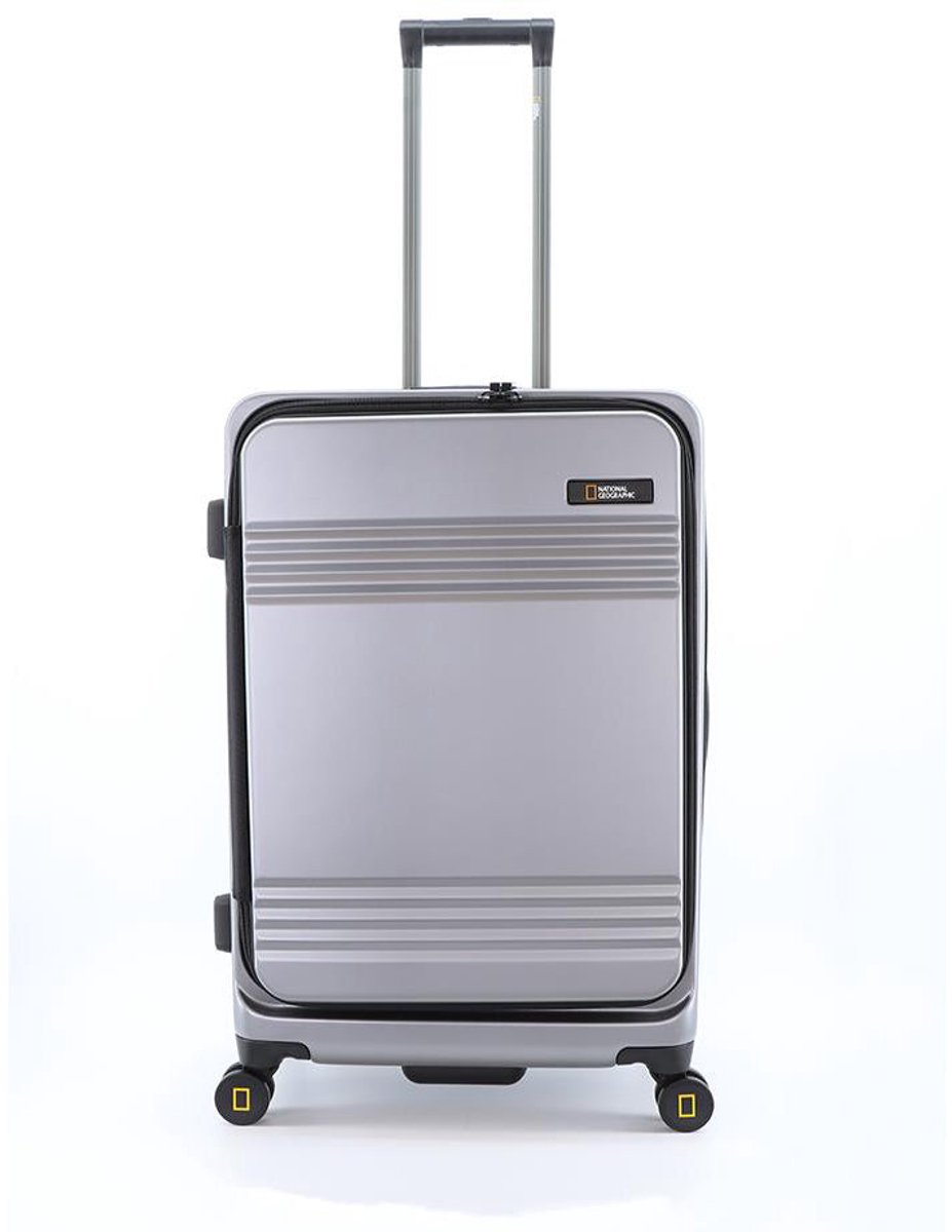 National Geographic Uitbreidbare Harde Koffer / Trolley / Reiskoffer - 67.8 cm (Medium) - Lodge - Zilver - Zilver / Medium