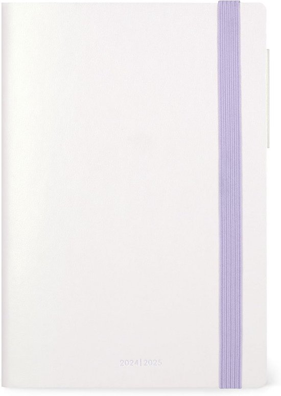 Dagkalender 2025 – A4, 21x30 Cm, Gelamineerd, Wit Papier – Zaterdag En Zondag Gescheiden – Meertalig – Blauw, 1 Dag Per Pagina