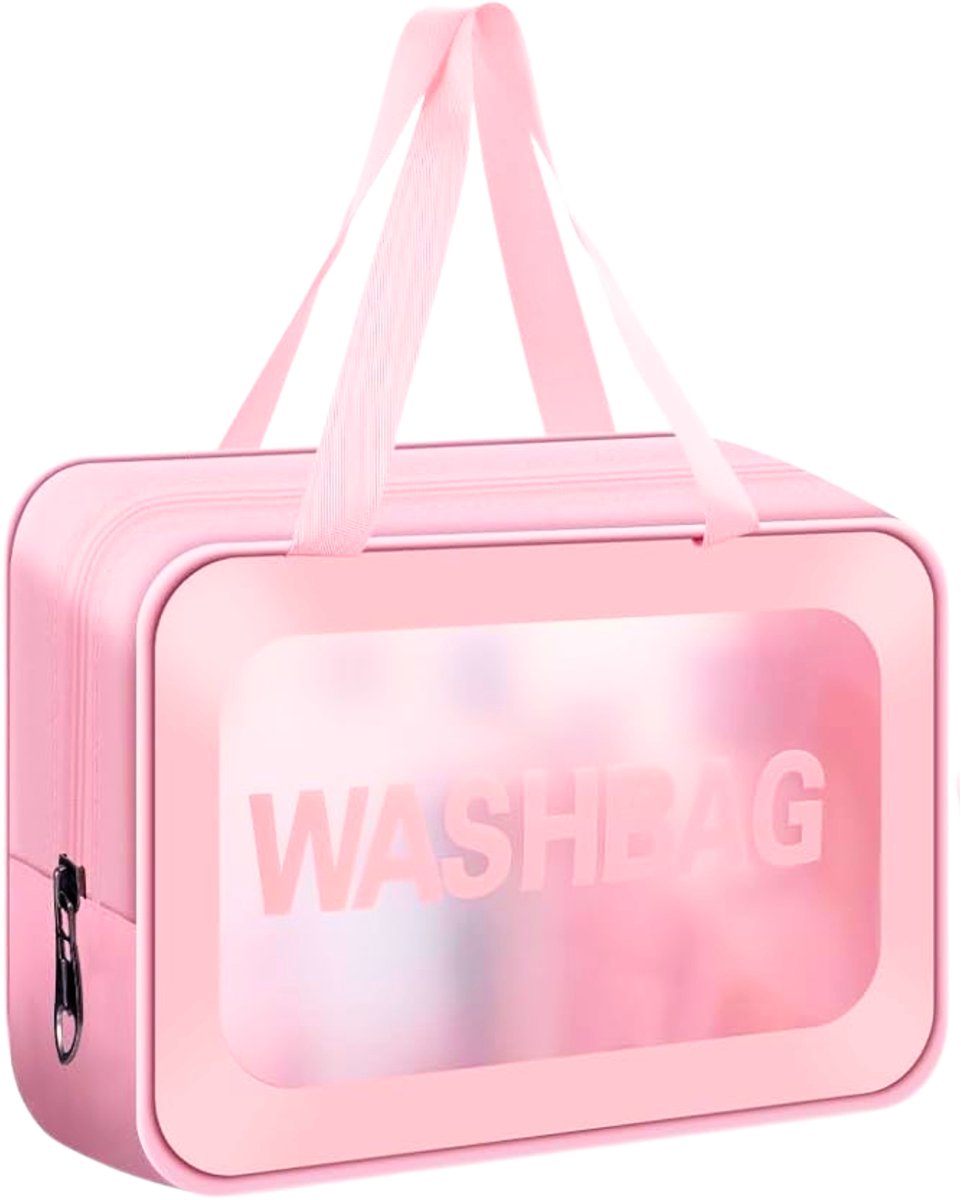 Guardian Beauty Toilettas - Waszak - Doorzichtig - Waterdicht - Make-up Reistas - Cosmetische Tas - Roze