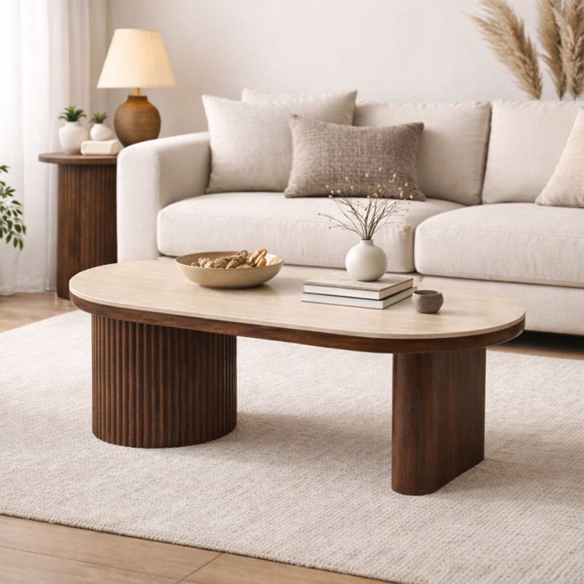 Milton & Oldbrook Salontafel 130 cm Kavala Walnootlook Bruin