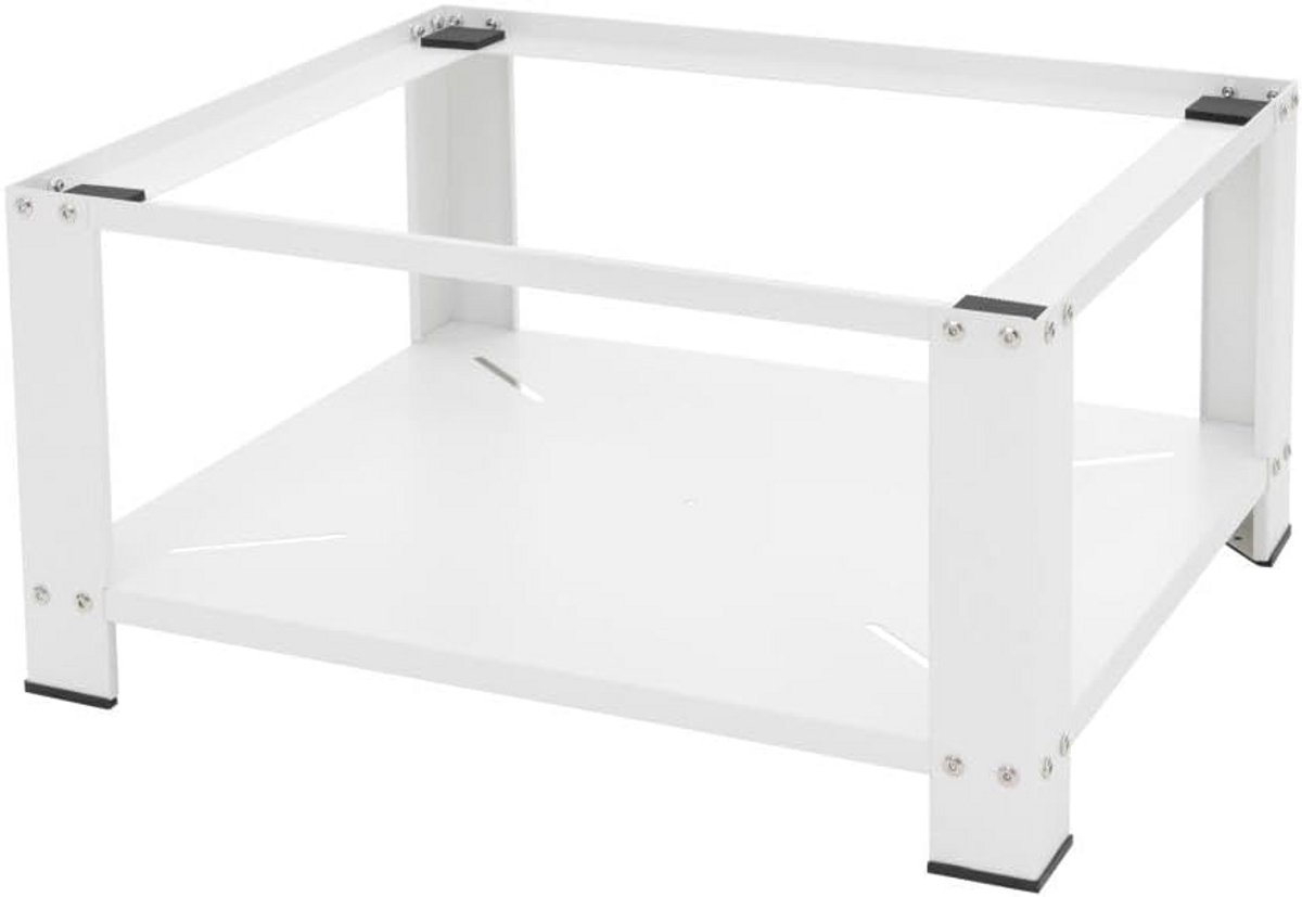 Stevig Wasmachine Onderstel Wit 63x54cm met Opbergplank - Verhoogd Frame voor Droger en Koelkast tot 150 kg