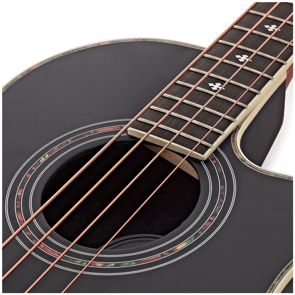 Elektro-akoestische Roundback Basgitaar van Gear4music, Zwart thumbnail 3
